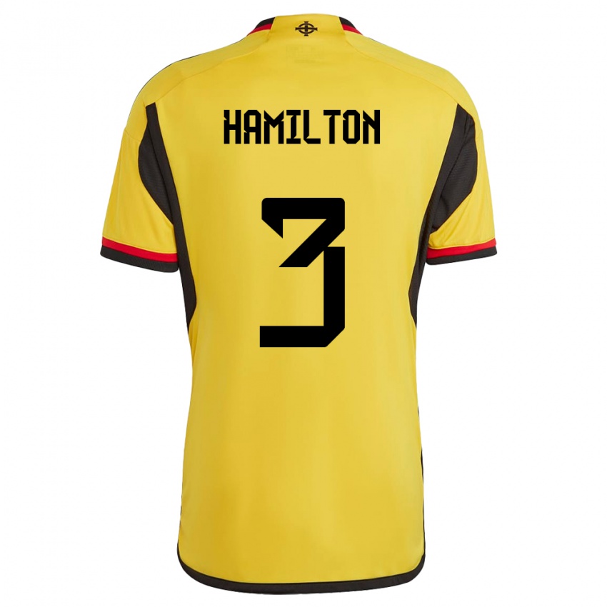 Homem Camisola Irlanda Do Norte Brendan Hamilton #3 Branco Alternativa 24-26 Camisa Brasil