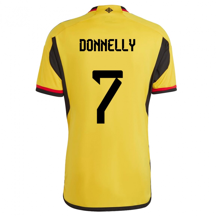 Homem Camisola Irlanda Do Norte Caolan Donnelly #7 Branco Alternativa 24-26 Camisa Brasil