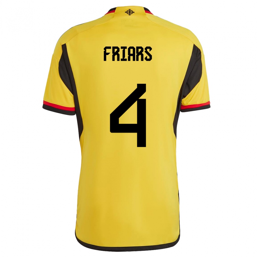 Homem Camisola Irlanda Do Norte Alfie Friars #4 Branco Alternativa 24-26 Camisa Brasil