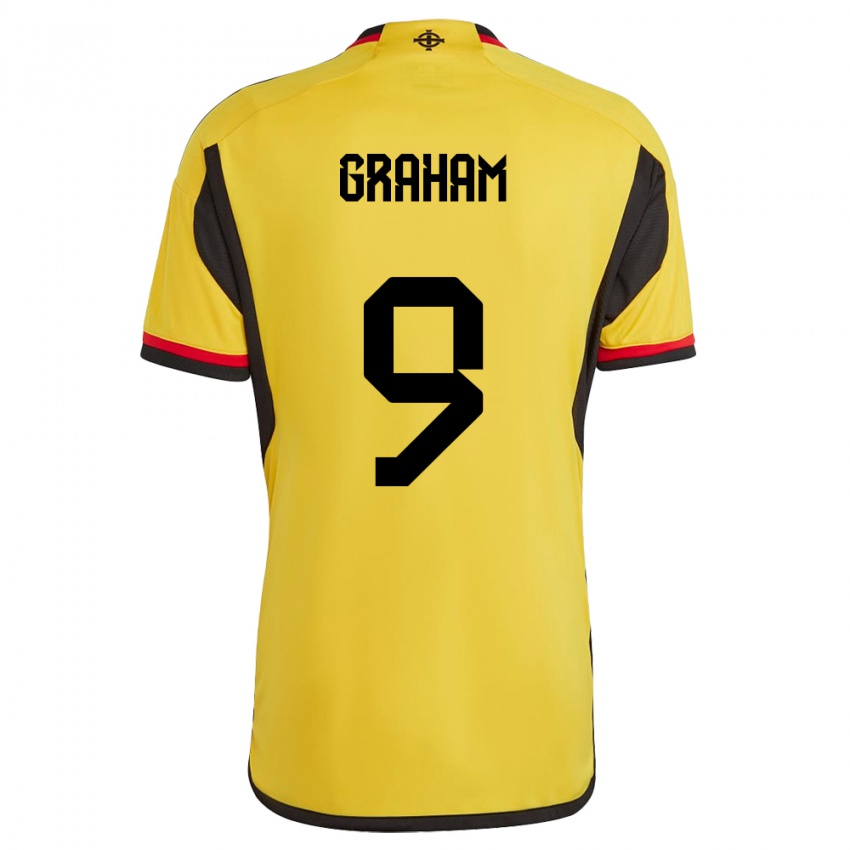 Homem Camisola Irlanda Do Norte Braiden Graham #9 Branco Alternativa 24-26 Camisa Brasil