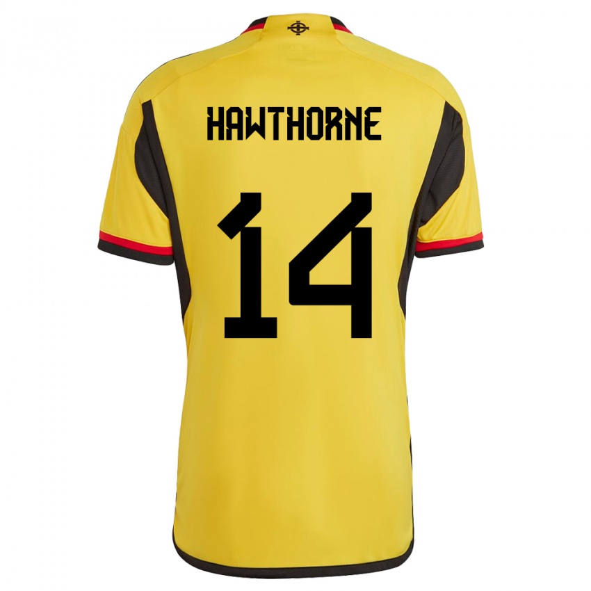 Homem Camisola Irlanda Do Norte Keevan Hawthorne #14 Branco Alternativa 24-26 Camisa Brasil