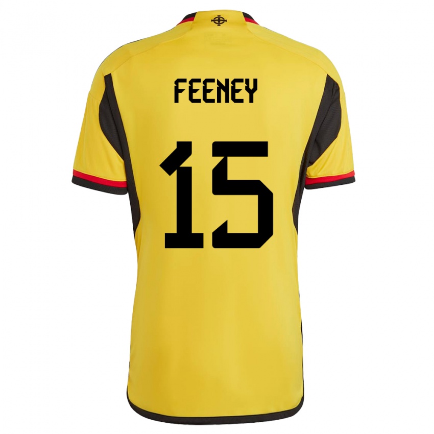 Homem Camisola Irlanda Do Norte George Feeney #15 Branco Alternativa 24-26 Camisa Brasil