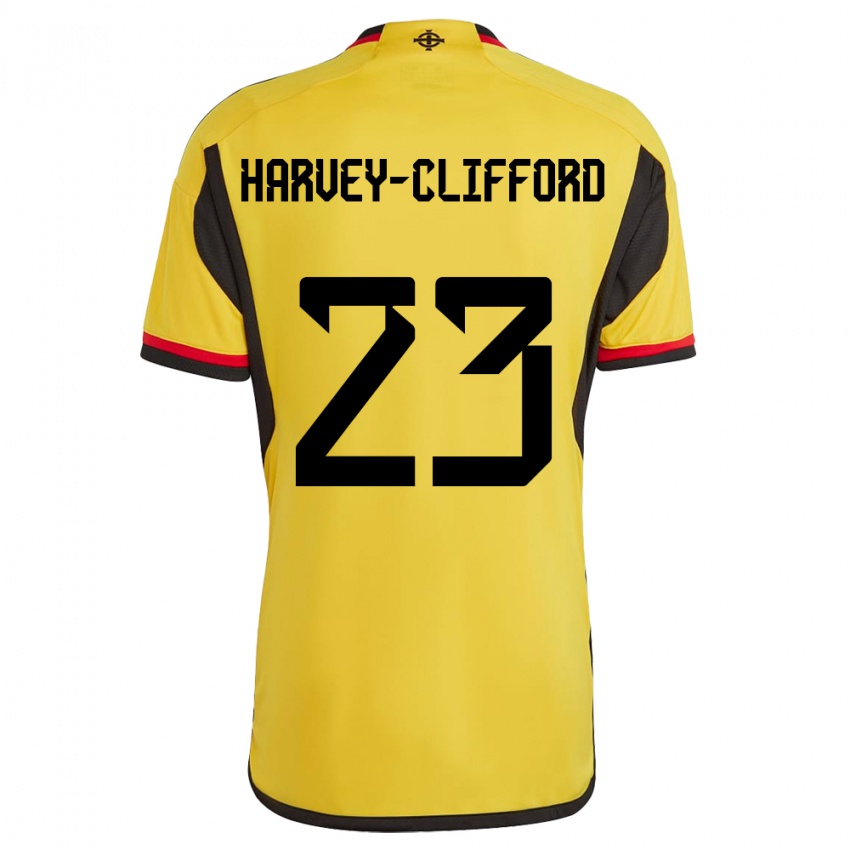 Homem Camisola Irlanda Do Norte Maddy Harvey-Clifford #23 Branco Alternativa 24-26 Camisa Brasil