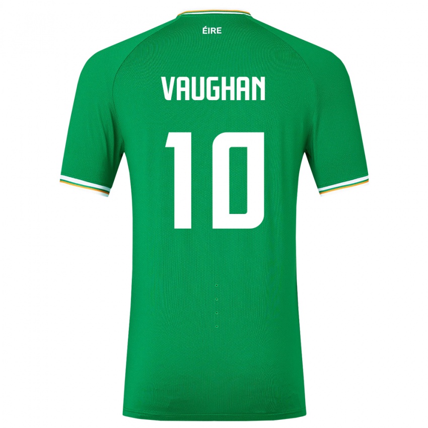 Mulher Camisola Irlanda Harry Vaughan #10 Verde Principal 24-26 Camisa Brasil