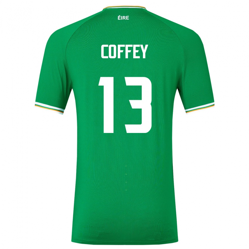 Mulher Camisola Irlanda Fiachra Coffey #13 Verde Principal 24-26 Camisa Brasil