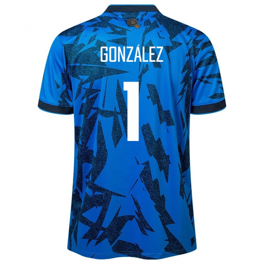 Mulher Camisola El Salvador Mario González #1 Azul Principal 24-26 Camisa Brasil