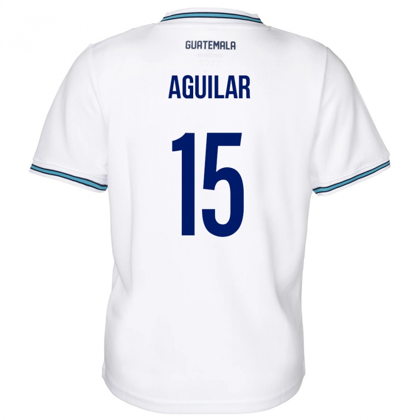 Mulher Camisola Guatemala Carlos Aguilar #15 Branco Principal 24-26 Camisa Brasil