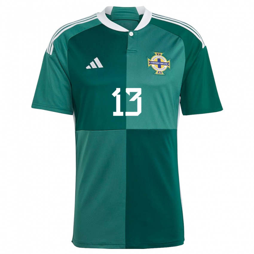 Mulher Camisola Irlanda Do Norte Kelsie Burrows #13 Verde Principal 24-26 Camisa Brasil