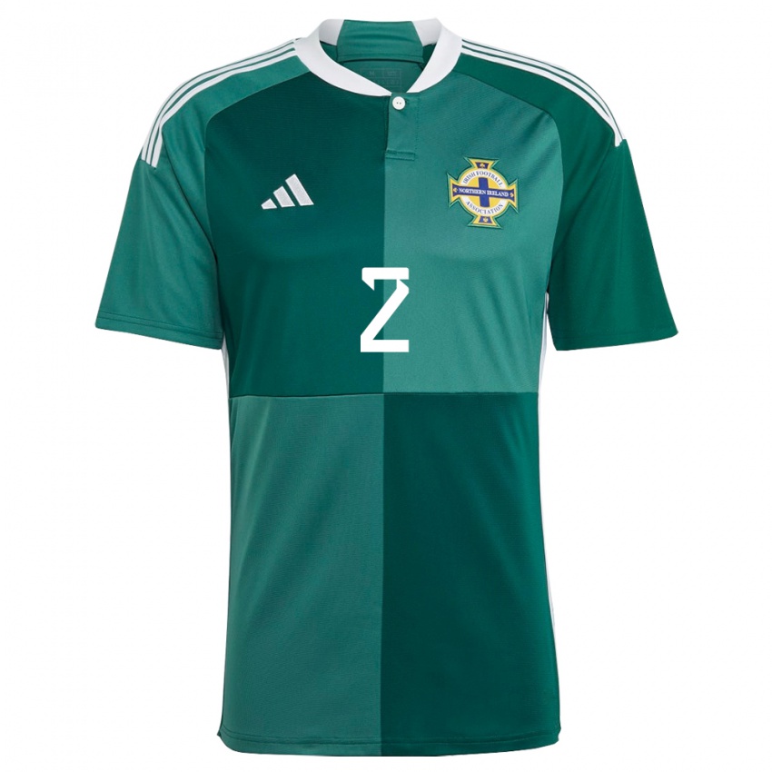 Mulher Camisola Irlanda Do Norte Tom Atcheson #2 Verde Principal 24-26 Camisa Brasil