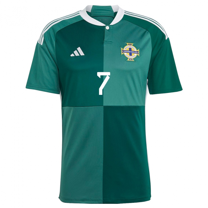 Mulher Camisola Irlanda Do Norte Caolan Donnelly #7 Verde Principal 24-26 Camisa Brasil
