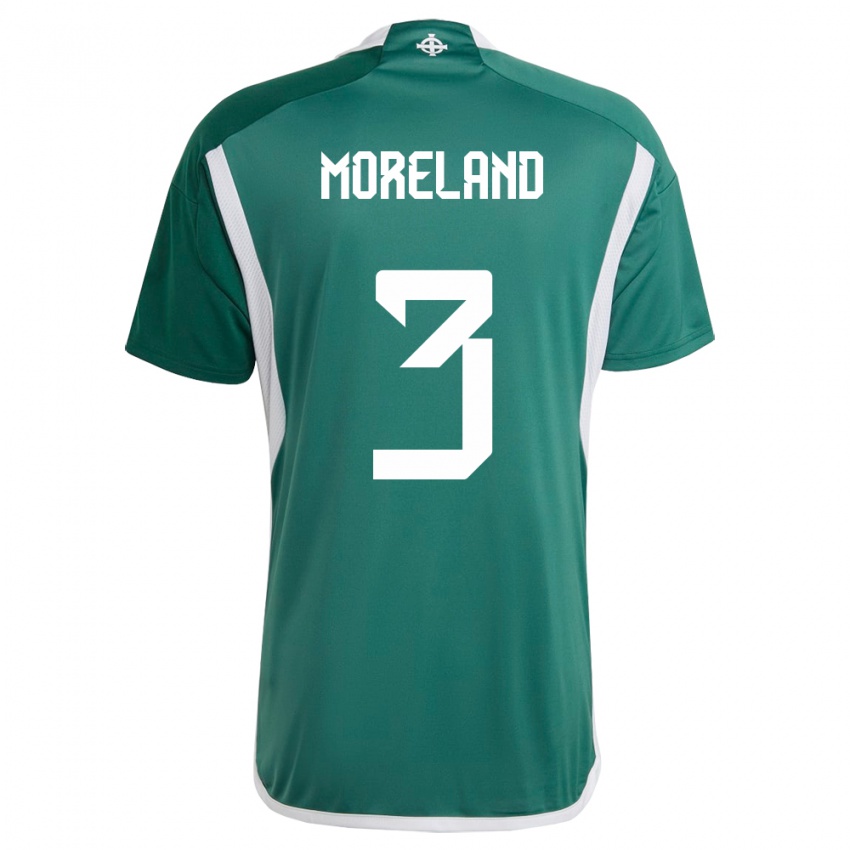 Mulher Camisola Irlanda Do Norte Calum Moreland #3 Verde Principal 24-26 Camisa Brasil
