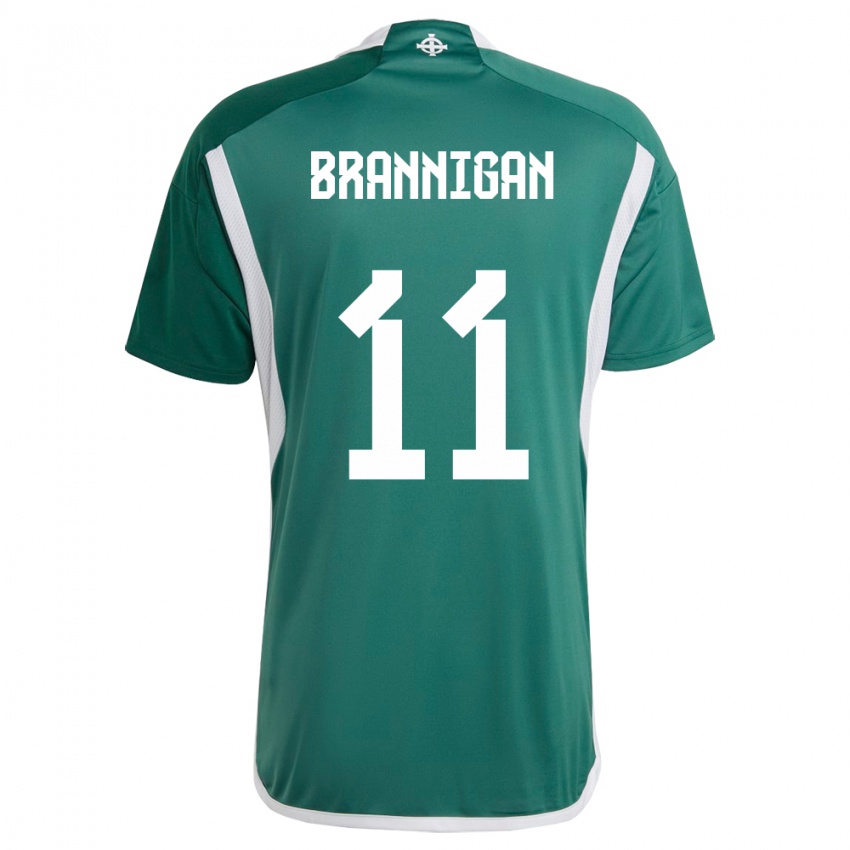 Mulher Camisola Irlanda Do Norte Cole Brannigan #11 Verde Principal 24-26 Camisa Brasil