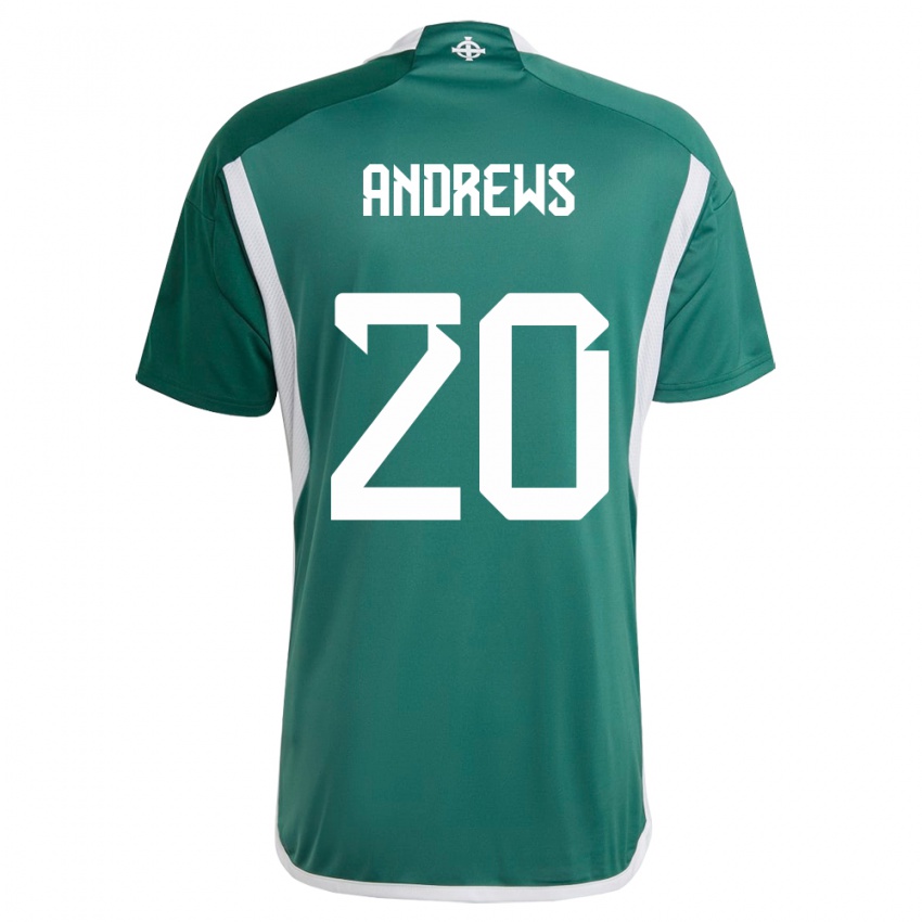 Mulher Camisola Irlanda Do Norte Joely Andrews #20 Verde Principal 24-26 Camisa Brasil
