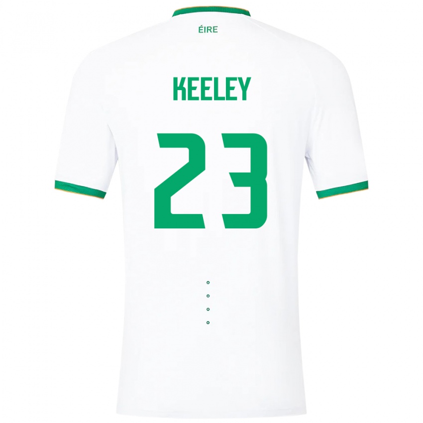 Mulher Camisola Irlanda Josh Keeley #23 Branco Alternativa 24-26 Camisa Brasil