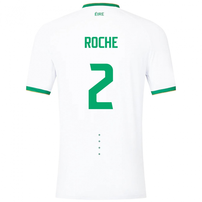 Mulher Camisola Irlanda James Roche #2 Branco Alternativa 24-26 Camisa Brasil
