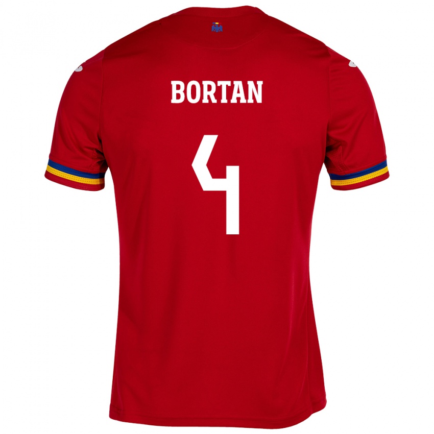 Mulher Camisola Romênia Ioana Bortan #4 Vermelho Alternativa 24-26 Camisa Brasil