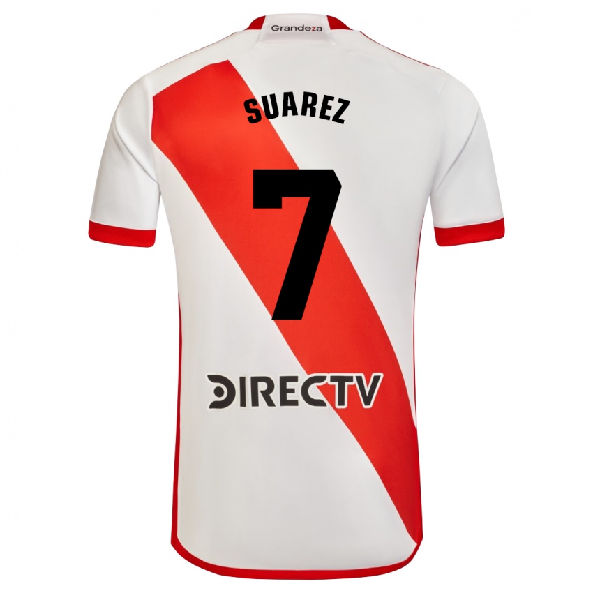 Criança Camisola Matias Suarez #7 Branco Vermelho Principal 2023/24 Camisa Brasil
