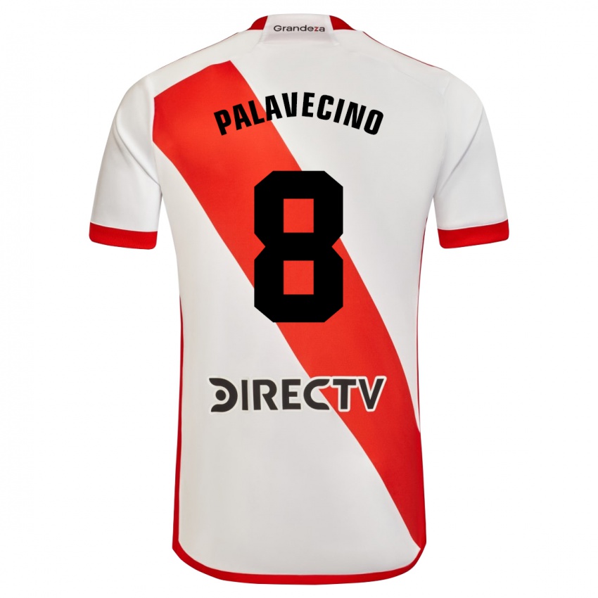 Criança Camisola Agustin Palavecino #8 Branco Vermelho Principal 2023/24 Camisa Brasil