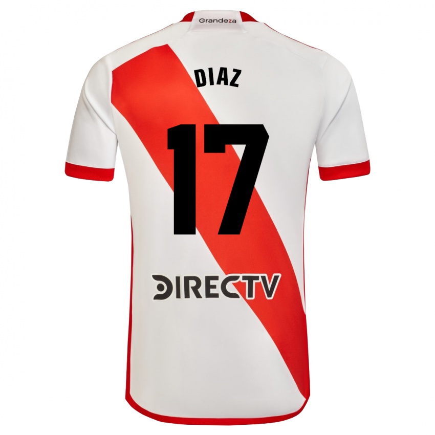 Criança Camisola Paulo Diaz #17 Branco Vermelho Principal 2023/24 Camisa Brasil