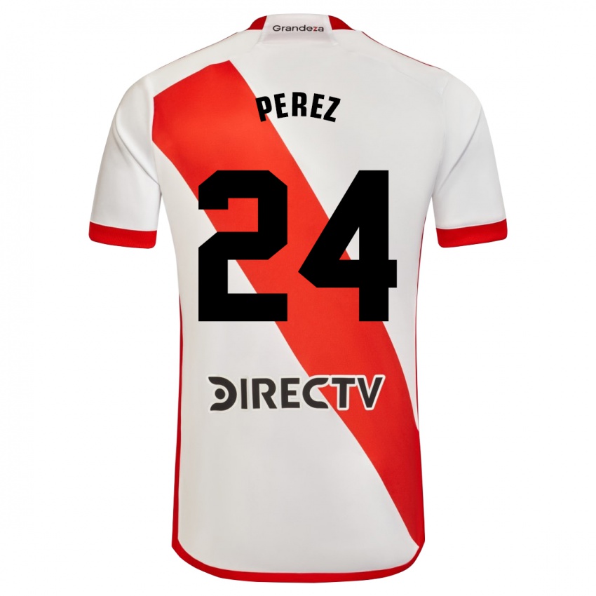 Criança Camisola Enzo Perez #24 Branco Vermelho Principal 2023/24 Camisa Brasil