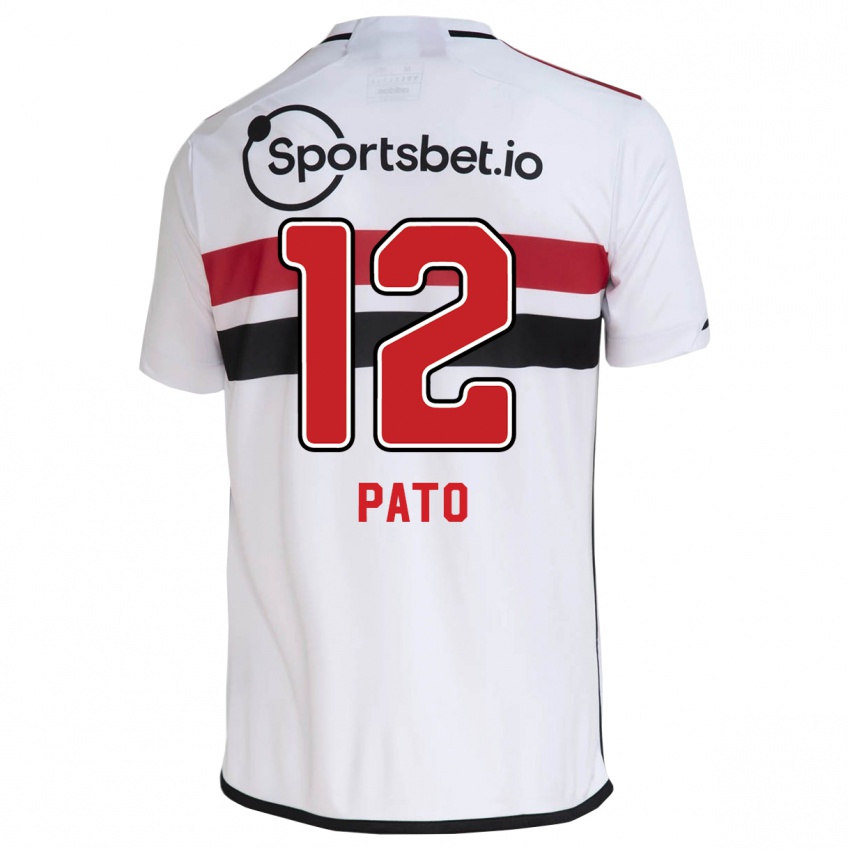 Criança Camisola Alexandre Pato #12 Branco Principal 2023/24 Camisa Brasil