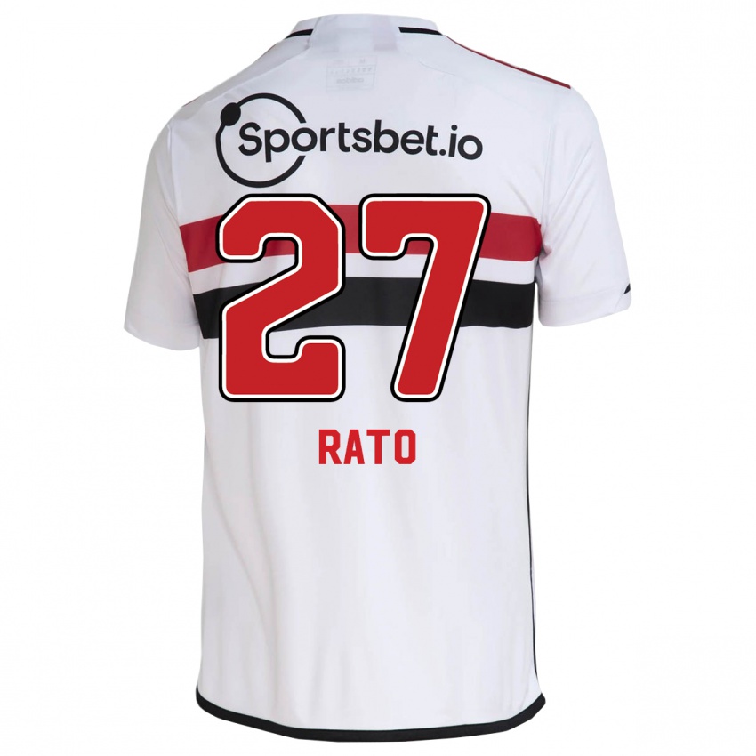 Criança Camisola Wellington Rato #27 Branco Principal 2023/24 Camisa Brasil