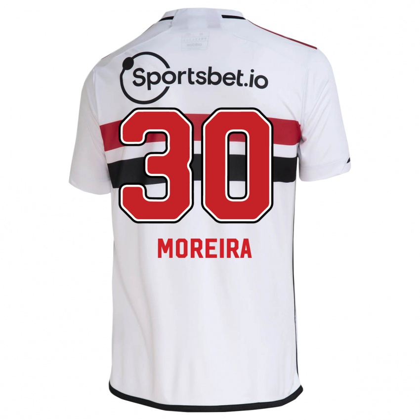 Criança Camisola João Moreira #30 Branco Principal 2023/24 Camisa Brasil