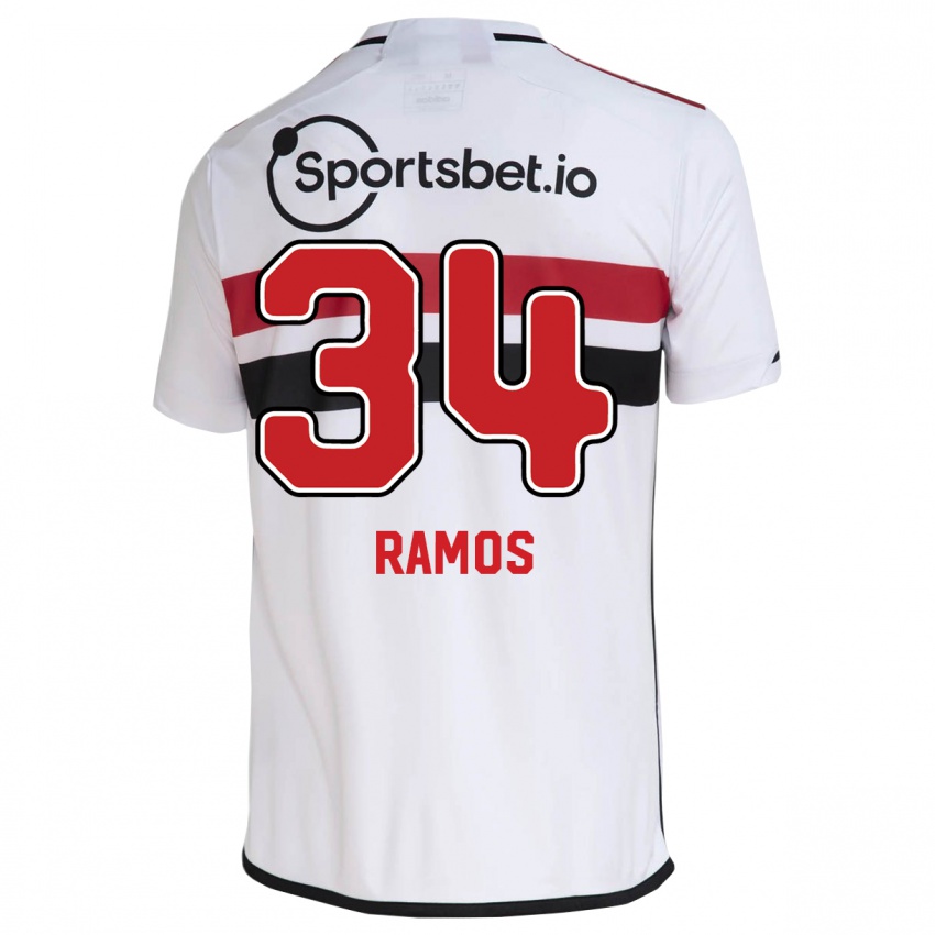 Criança Camisola Raí Ramos #34 Branco Principal 2023/24 Camisa Brasil