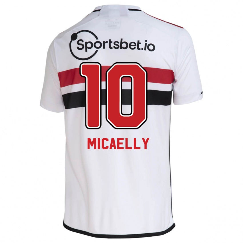 Criança Camisola Micaelly #10 Branco Principal 2023/24 Camisa Brasil