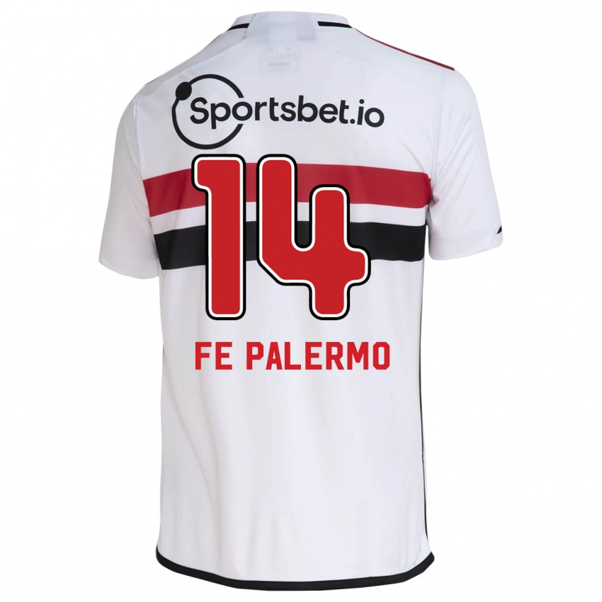 Criança Camisola Fe Palermo #14 Branco Principal 2023/24 Camisa Brasil