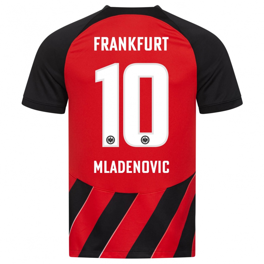 Criança Camisola Marko Mladenovic #10 Vermelho Preto Principal 2023/24 Camisa Brasil