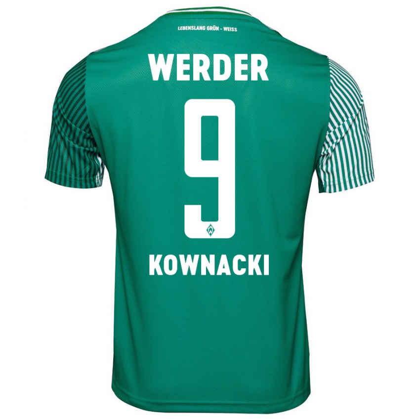 Criança Camisola Dawid Kownacki #9 Verde Principal 2023/24 Camisa Brasil