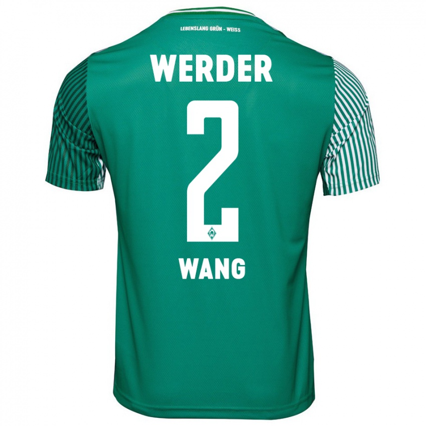 Criança Camisola Bowen Wang #2 Verde Principal 2023/24 Camisa Brasil