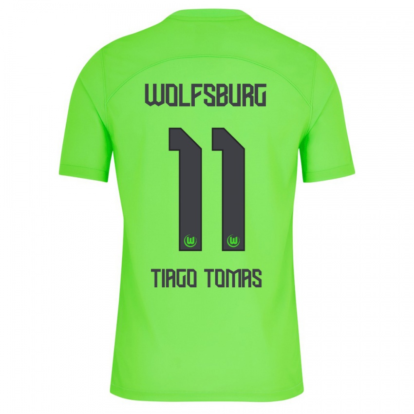 Criança Camisola Tiago Tomás #11 Verde Principal 2023/24 Camisa Brasil