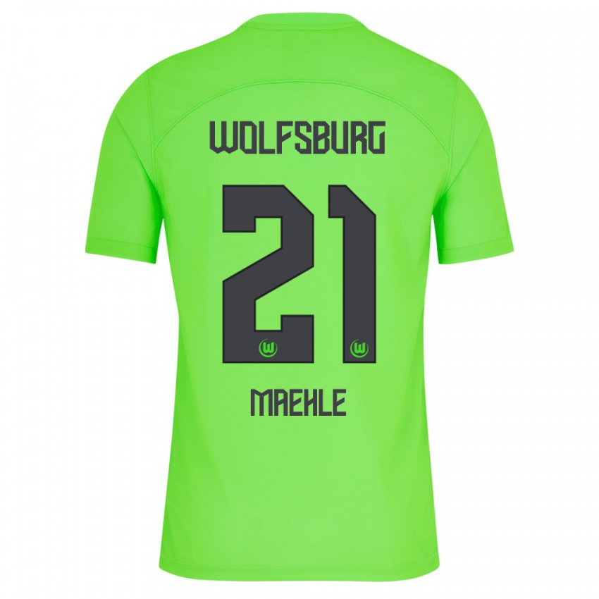 Criança Camisola Joakim Maehle #21 Verde Principal 2023/24 Camisa Brasil