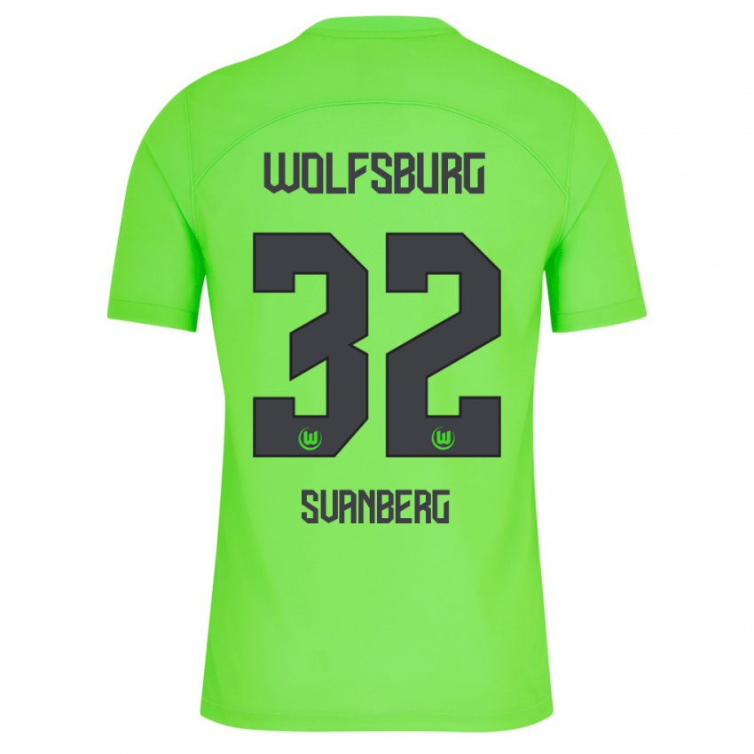 Criança Camisola Mattias Svanberg #32 Verde Principal 2023/24 Camisa Brasil