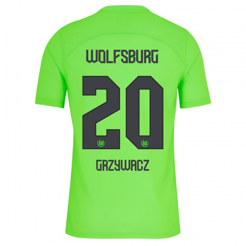 Criança Camisola Eryk Grzywacz #20 Verde Principal 2023/24 Camisa Brasil