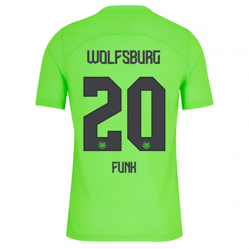 Criança Camisola Jonah Funk #20 Verde Principal 2023/24 Camisa Brasil