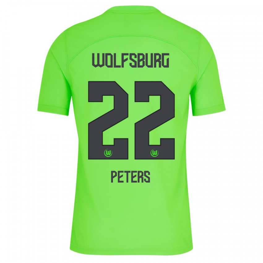 Criança Camisola Laurin Peters #22 Verde Principal 2023/24 Camisa Brasil