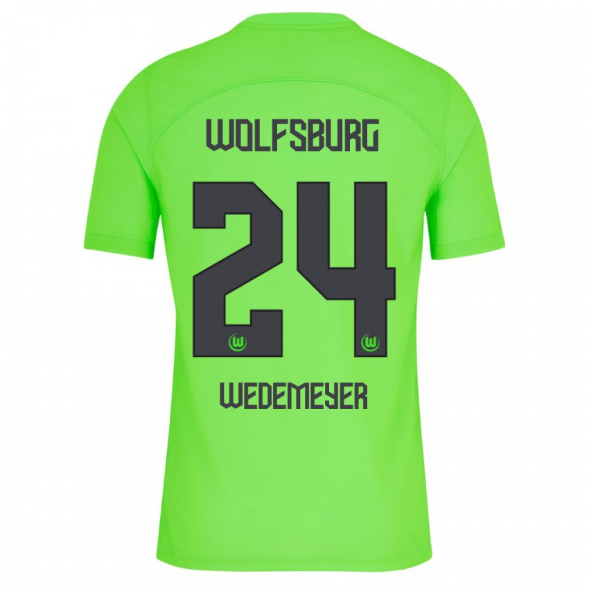 Criança Camisola Joelle Wedemeyer #24 Verde Principal 2023/24 Camisa Brasil