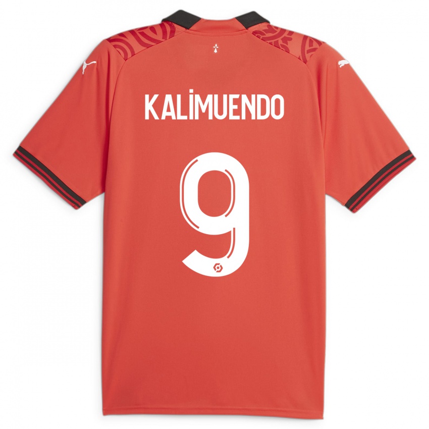 Criança Camisola Arnaud Kalimuendo #9 Vermelho Principal 2023/24 Camisa Brasil
