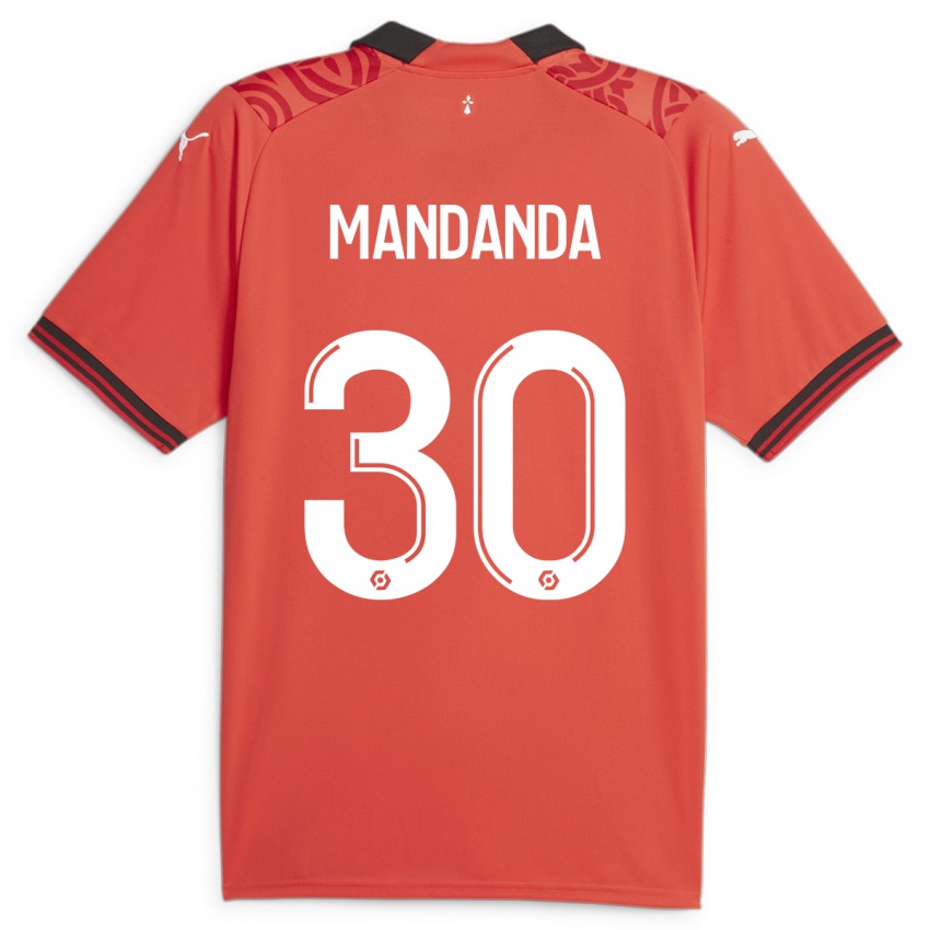 Criança Camisola Steve Mandanda #30 Vermelho Principal 2023/24 Camisa Brasil