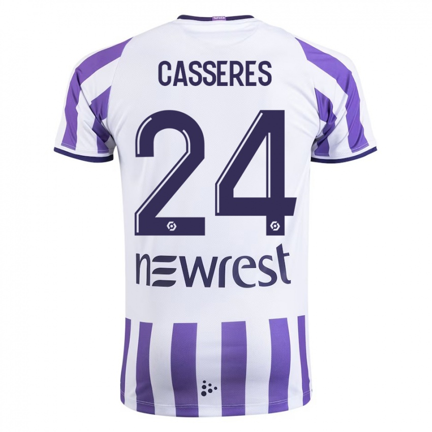 Criança Camisola Cristian Cásseres Jr. #24 Branco Principal 2023/24 Camisa Brasil