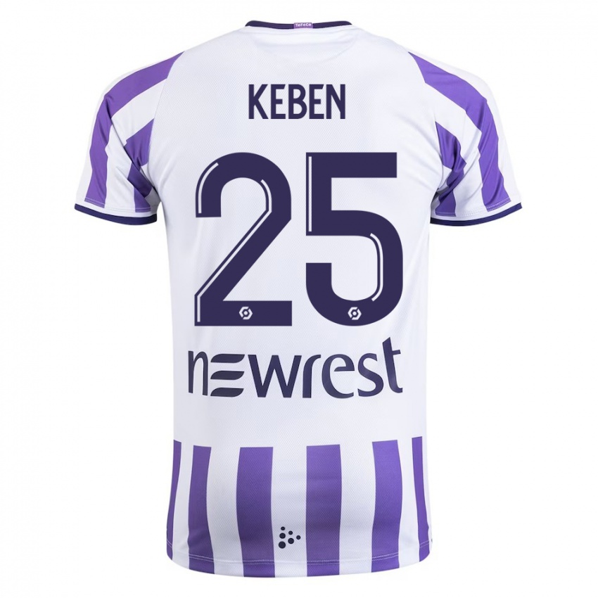 Criança Camisola Kévin Keben #25 Branco Principal 2023/24 Camisa Brasil