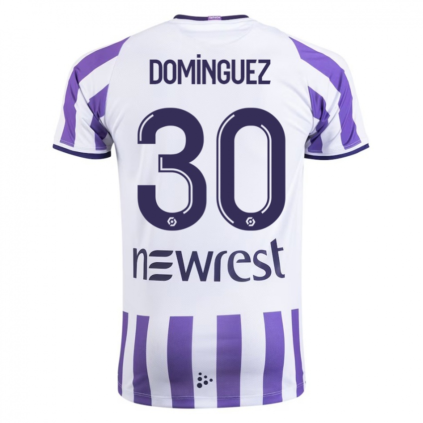 Criança Camisola Álex Domínguez #30 Branco Principal 2023/24 Camisa Brasil