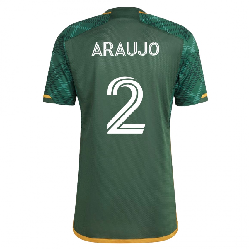 Criança Camisola Miguel Araujo #2 Verde Principal 2023/24 Camisa Brasil