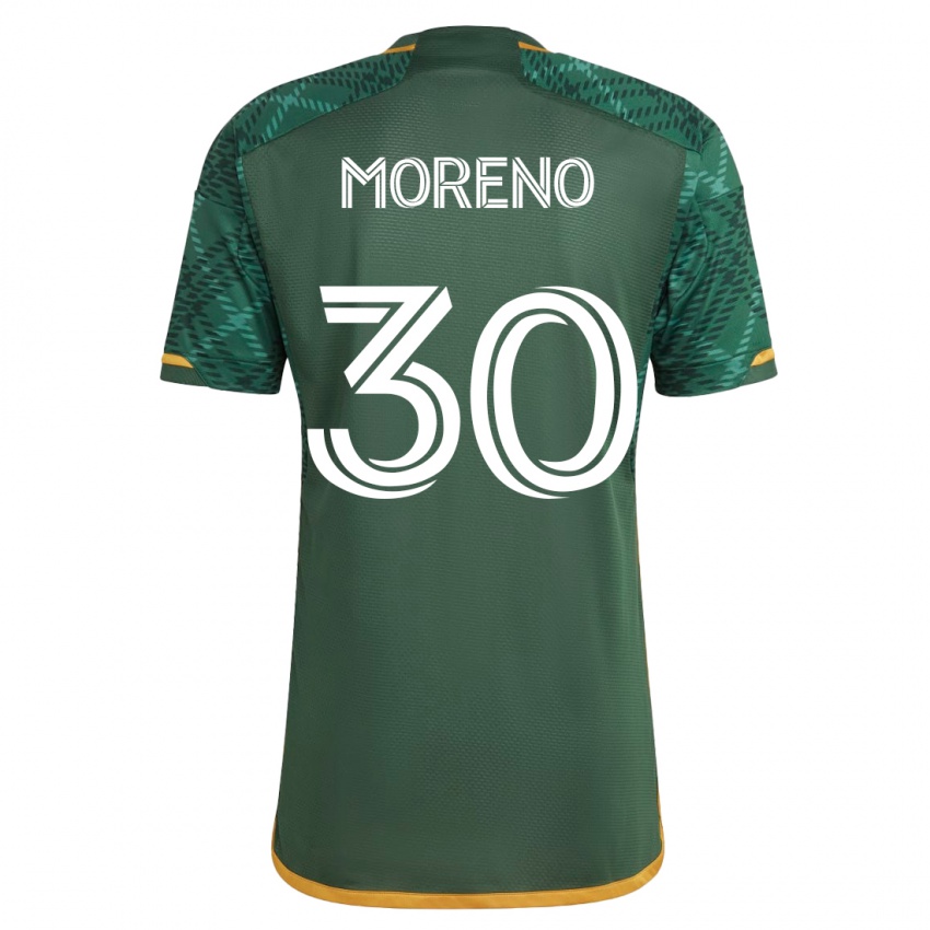 Criança Camisola Santiago Moreno #30 Verde Principal 2023/24 Camisa Brasil