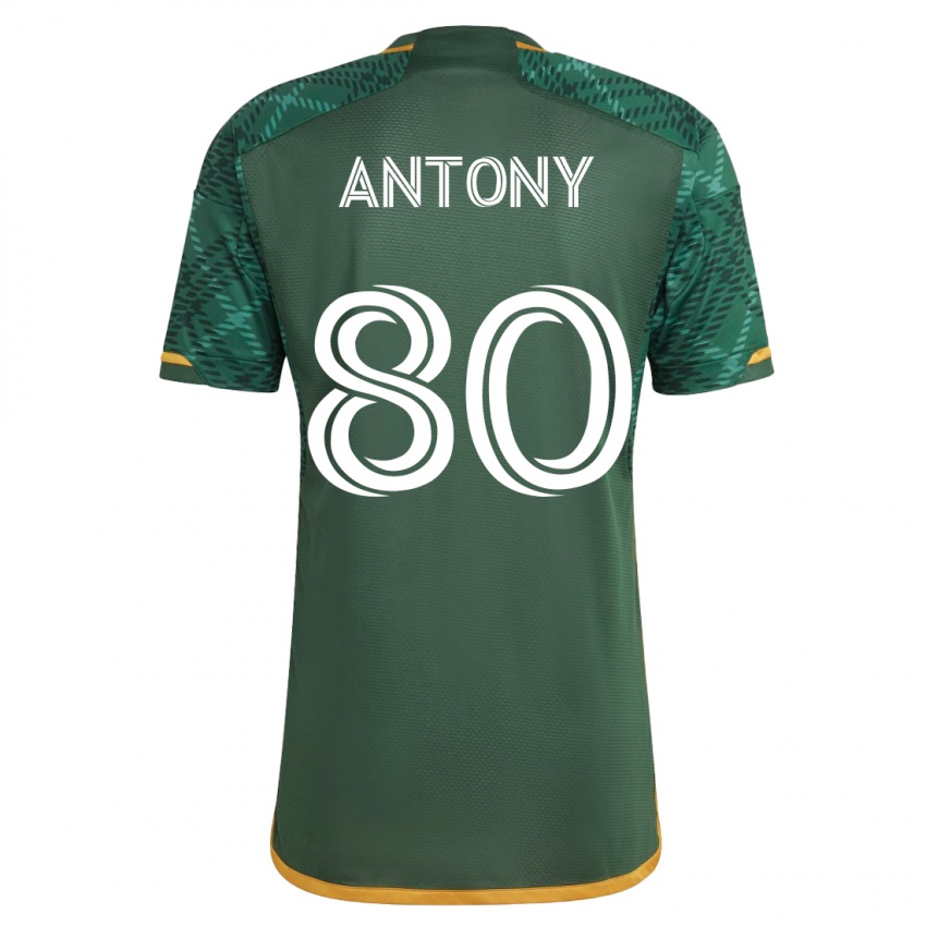 Criança Camisola Antony #80 Verde Principal 2023/24 Camisa Brasil