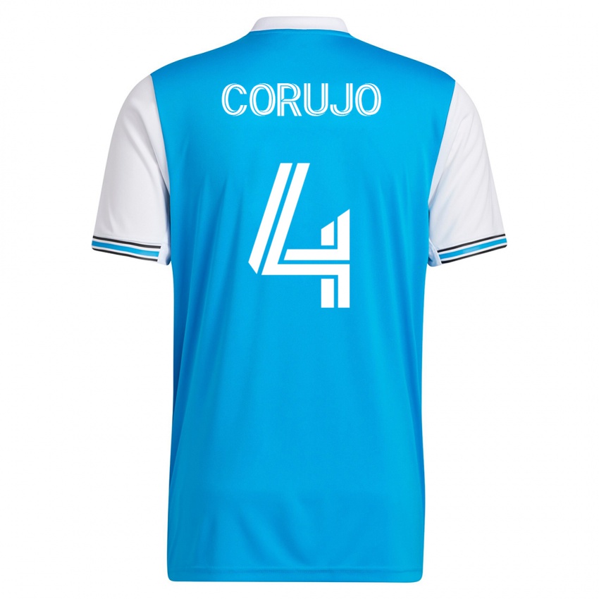 Criança Camisola Guzmán Corujo #4 Azul Principal 2023/24 Camisa Brasil