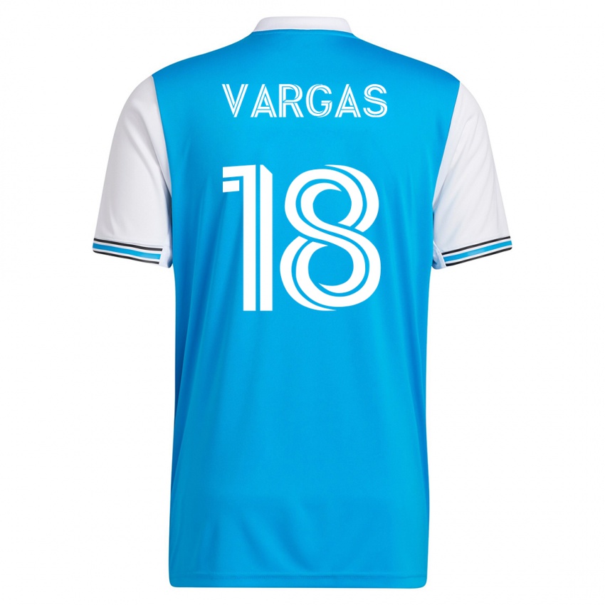 Criança Camisola Kerwin Vargas #18 Azul Principal 2023/24 Camisa Brasil